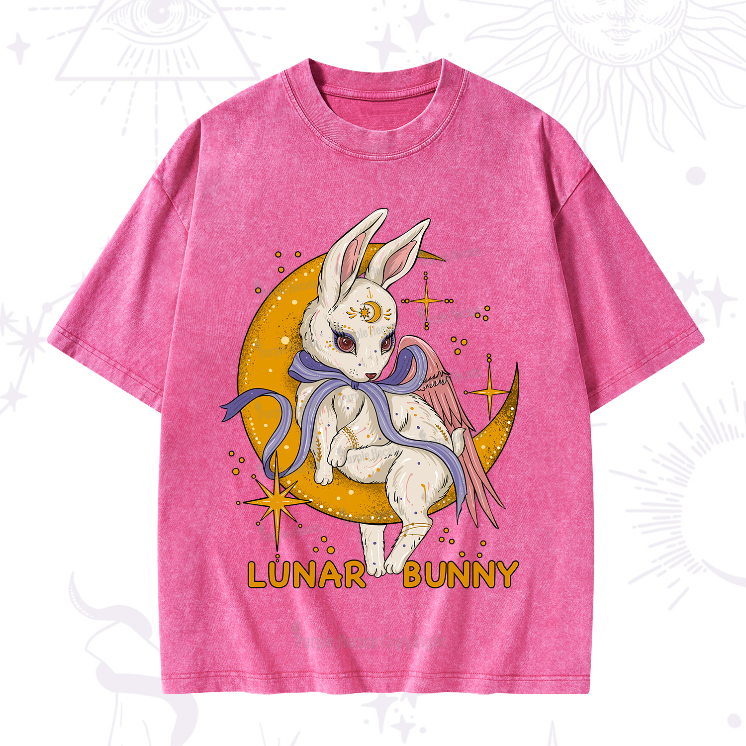 Purplehecate Lunar Bunny Easter Washed T-Shirt