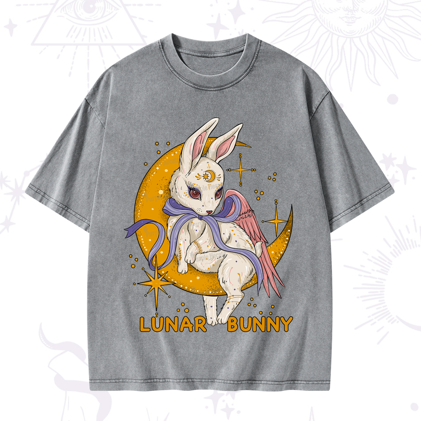 Purplehecate Lunar Bunny Easter Washed T-Shirt