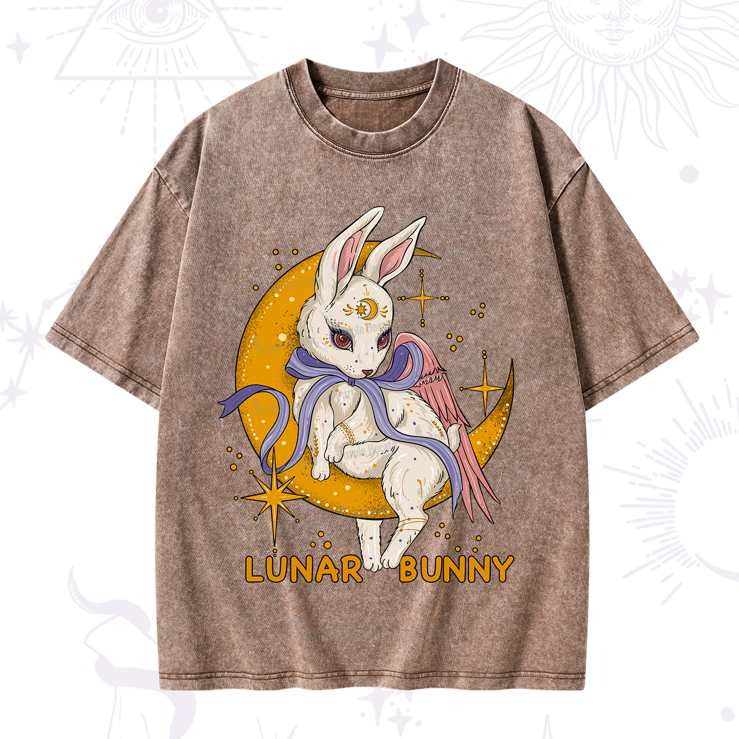 Purplehecate Lunar Bunny Easter Washed T-Shirt