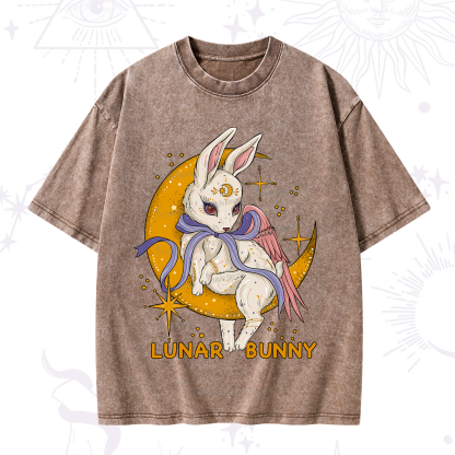 Purplehecate Lunar Bunny Easter Washed T-Shirt