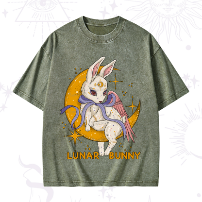 Purplehecate Lunar Bunny Easter Washed T-Shirt