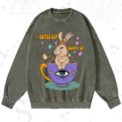 Purplehecate Coffee Cup Bunny Up Washed Sweatshirt