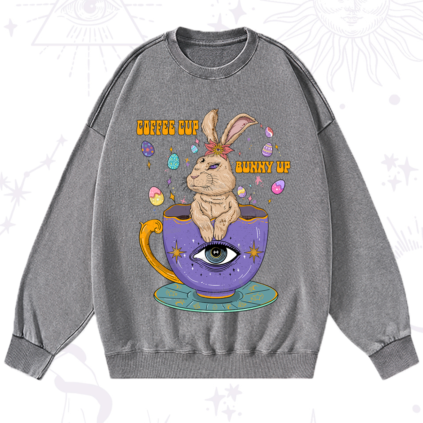 Purplehecate Coffee Cup Bunny Up Washed Sweatshirt