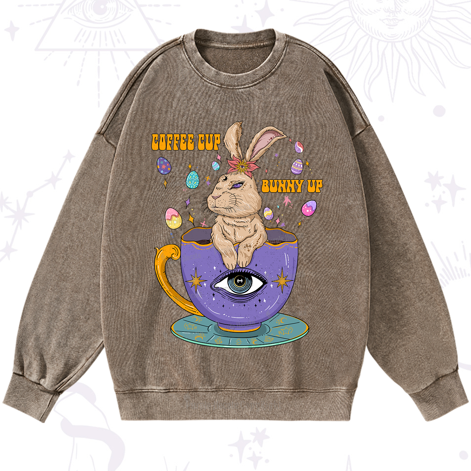 Purplehecate Coffee Cup Bunny Up Washed Sweatshirt