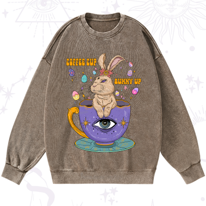 Purplehecate Coffee Cup Bunny Up Washed Sweatshirt