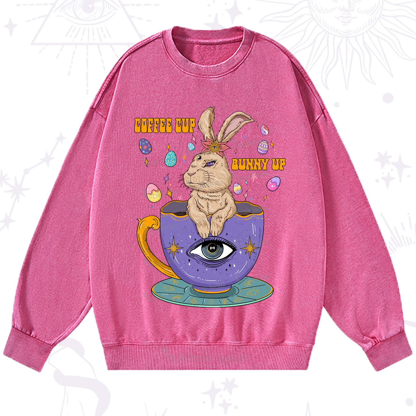 Purplehecate Coffee Cup Bunny Up Washed Sweatshirt