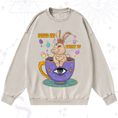 Purplehecate Coffee Cup Bunny Up Washed Sweatshirt