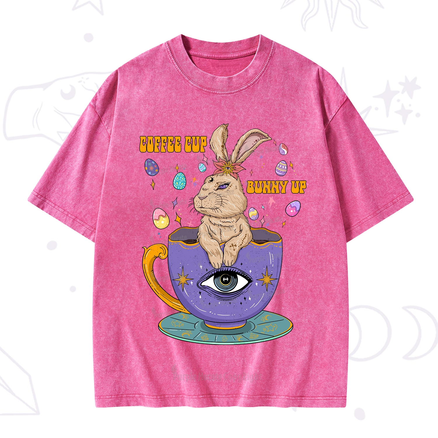 Purplehecate Coffee Cup Bunny Up Washed T-Shirt