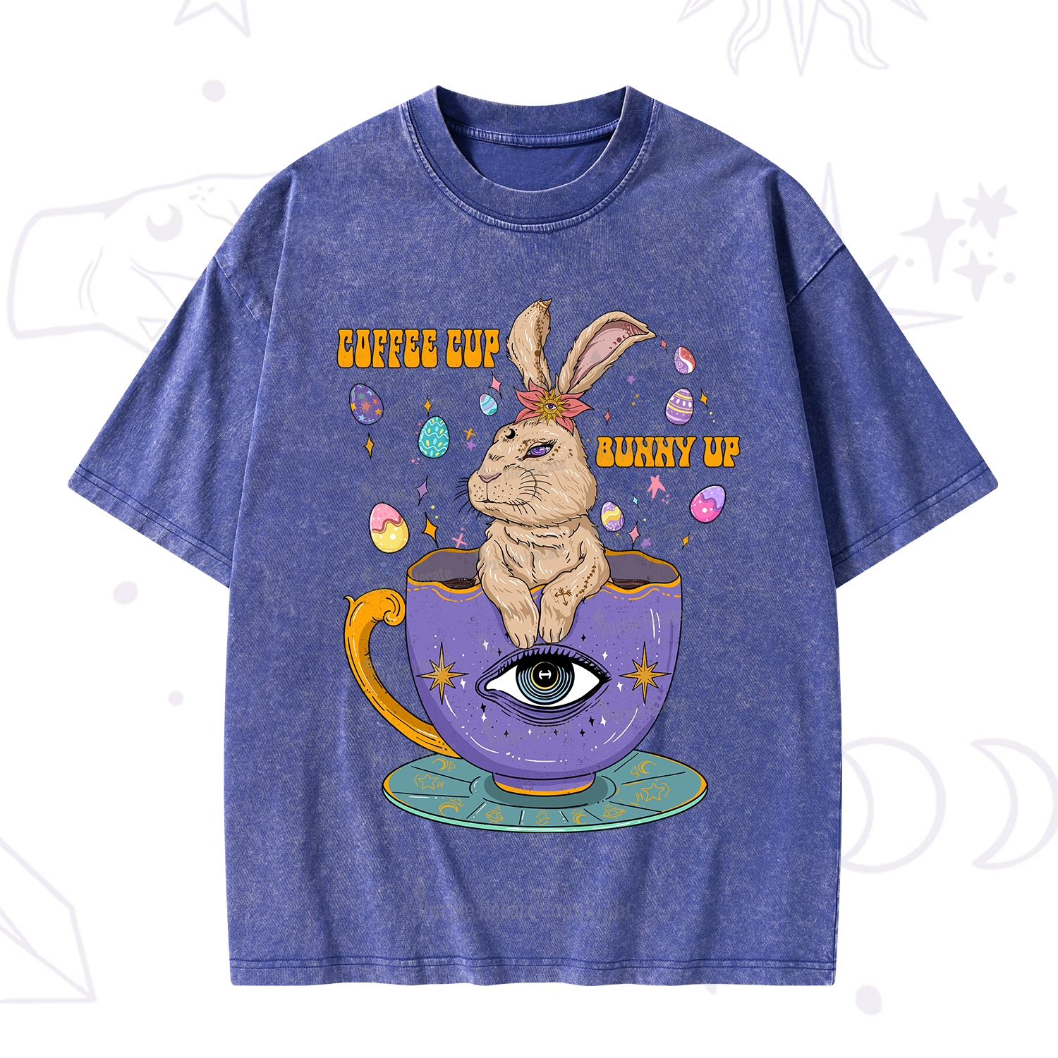 Purplehecate Coffee Cup Bunny Up Washed T-Shirt