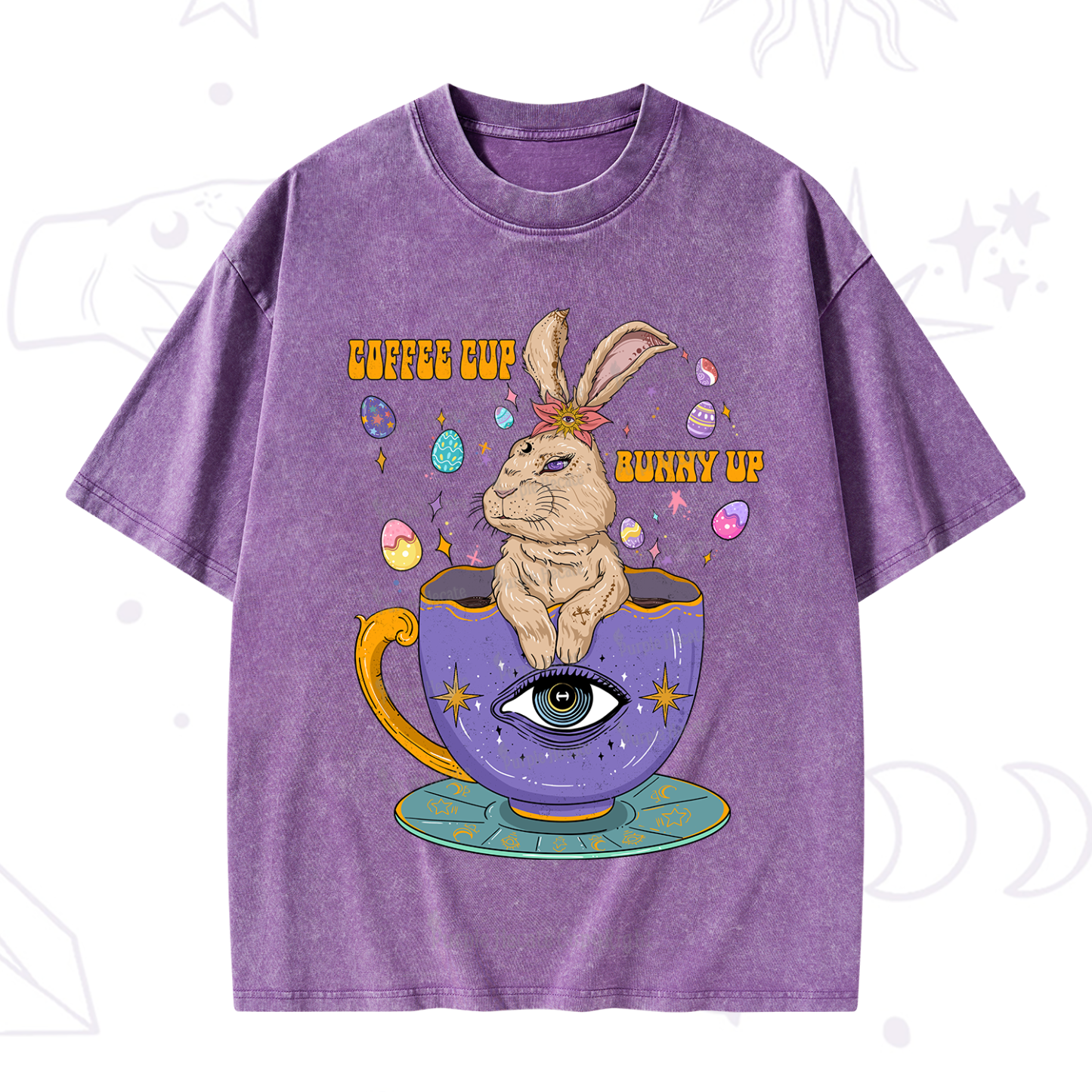 Purplehecate Coffee Cup Bunny Up Washed T-Shirt
