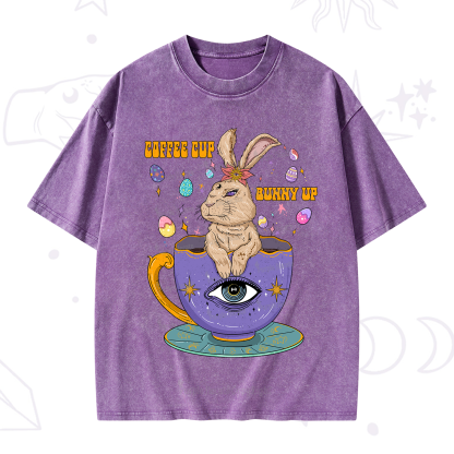 Purplehecate Coffee Cup Bunny Up Washed T-Shirt