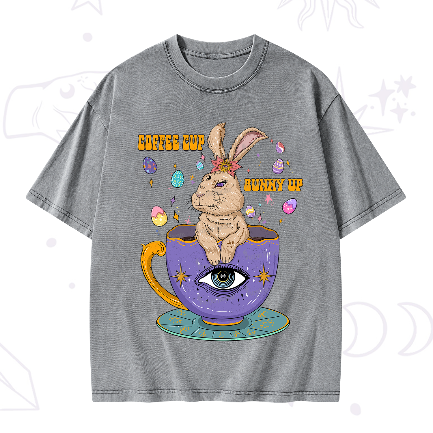 Purplehecate Coffee Cup Bunny Up Washed T-Shirt
