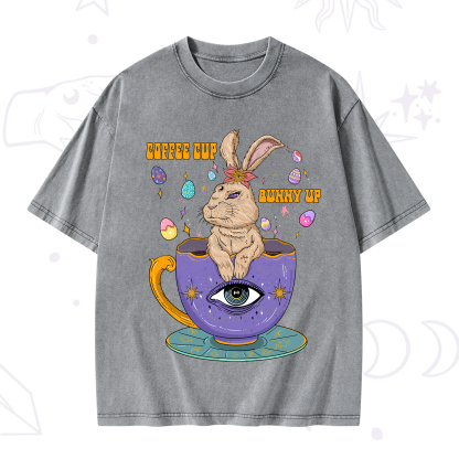 Purplehecate Coffee Cup Bunny Up Washed T-Shirt