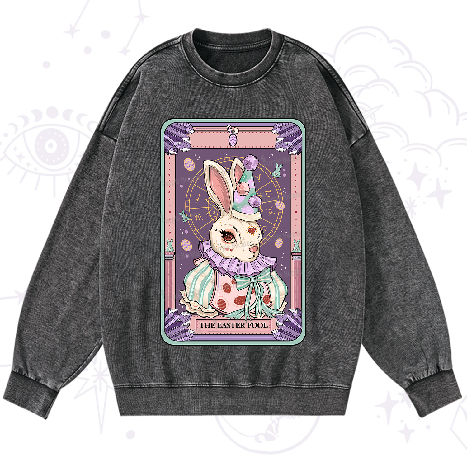 Purplehecate The Easter Fool Tarot Washed Sweatshirt
