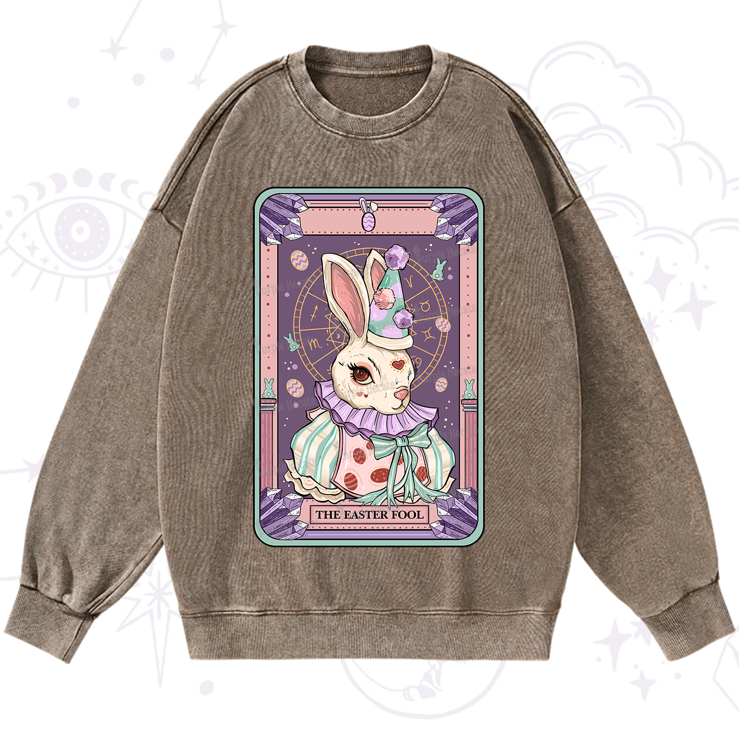 Purplehecate The Easter Fool Tarot Washed Sweatshirt