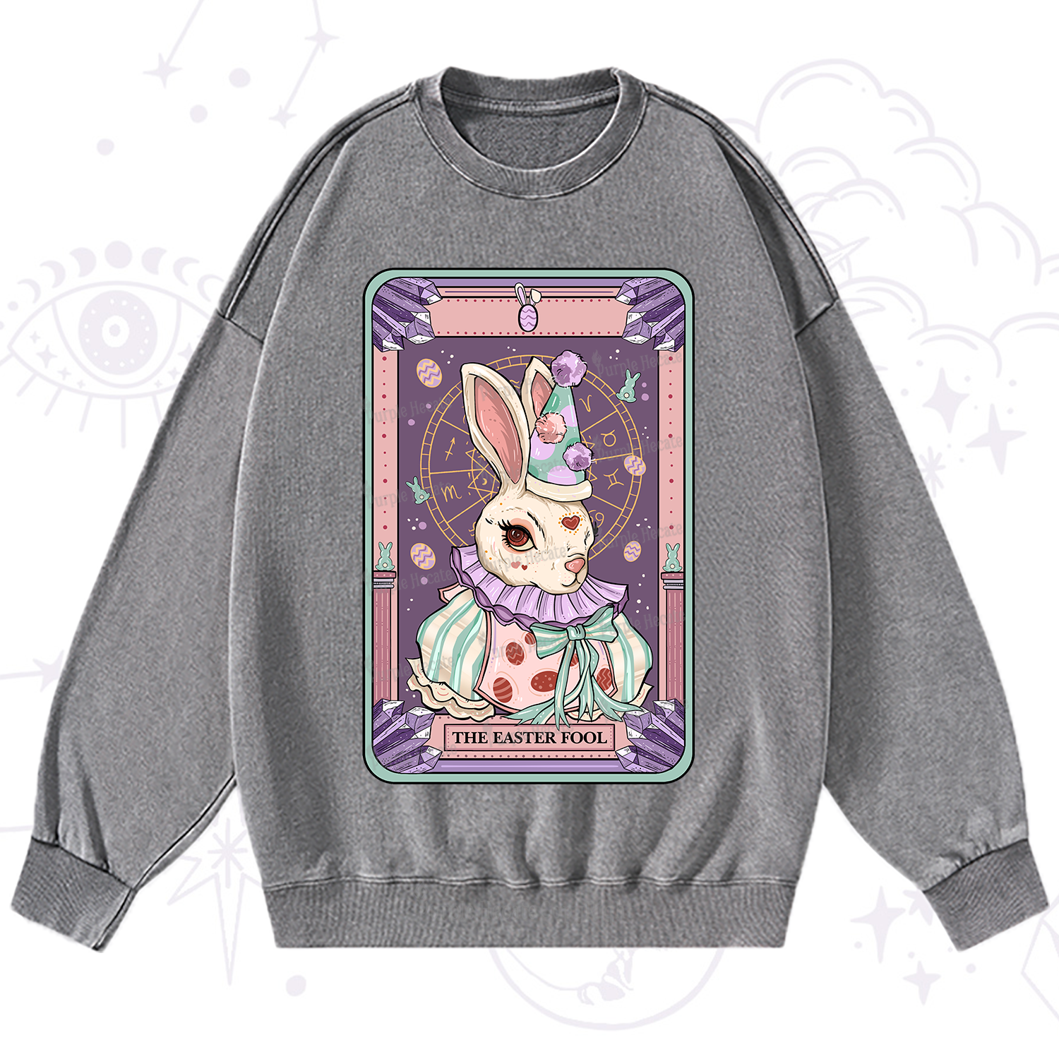 Purplehecate The Easter Fool Tarot Washed Sweatshirt