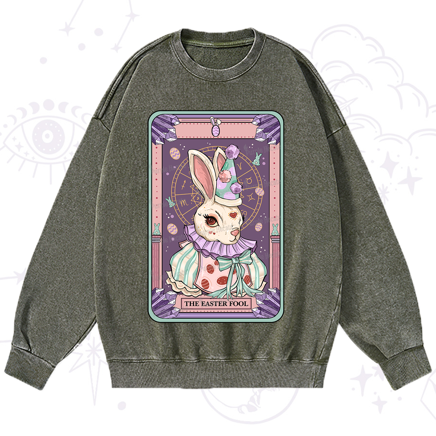Purplehecate The Easter Fool Tarot Washed Sweatshirt