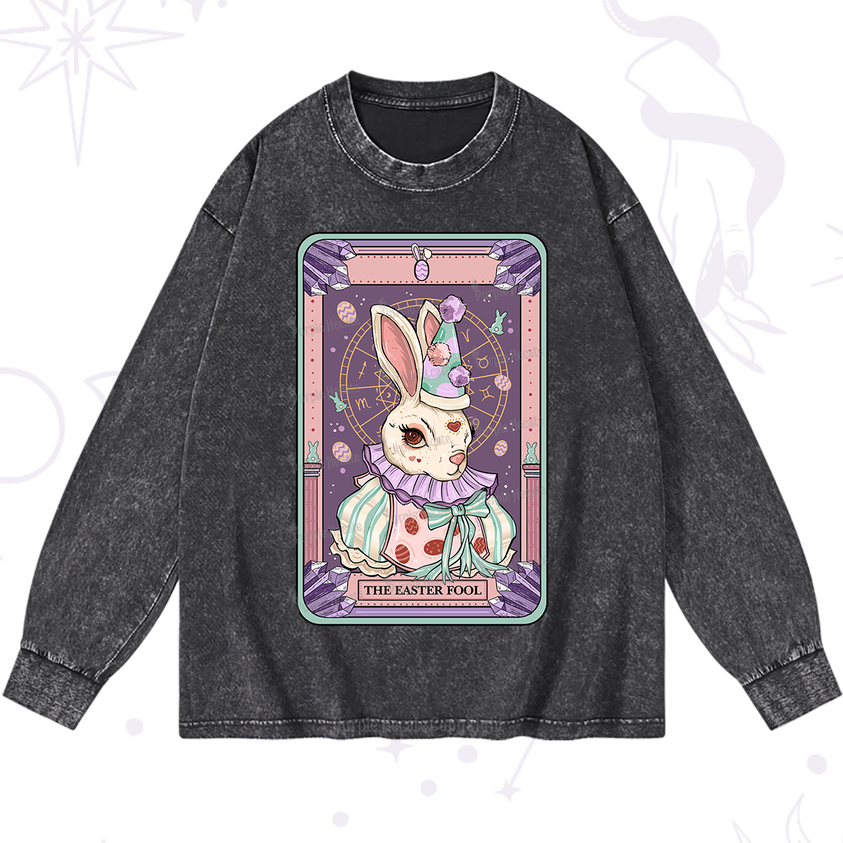 Purplehecate The Easter Fool Tarot Washed Long Sleeve Shirt