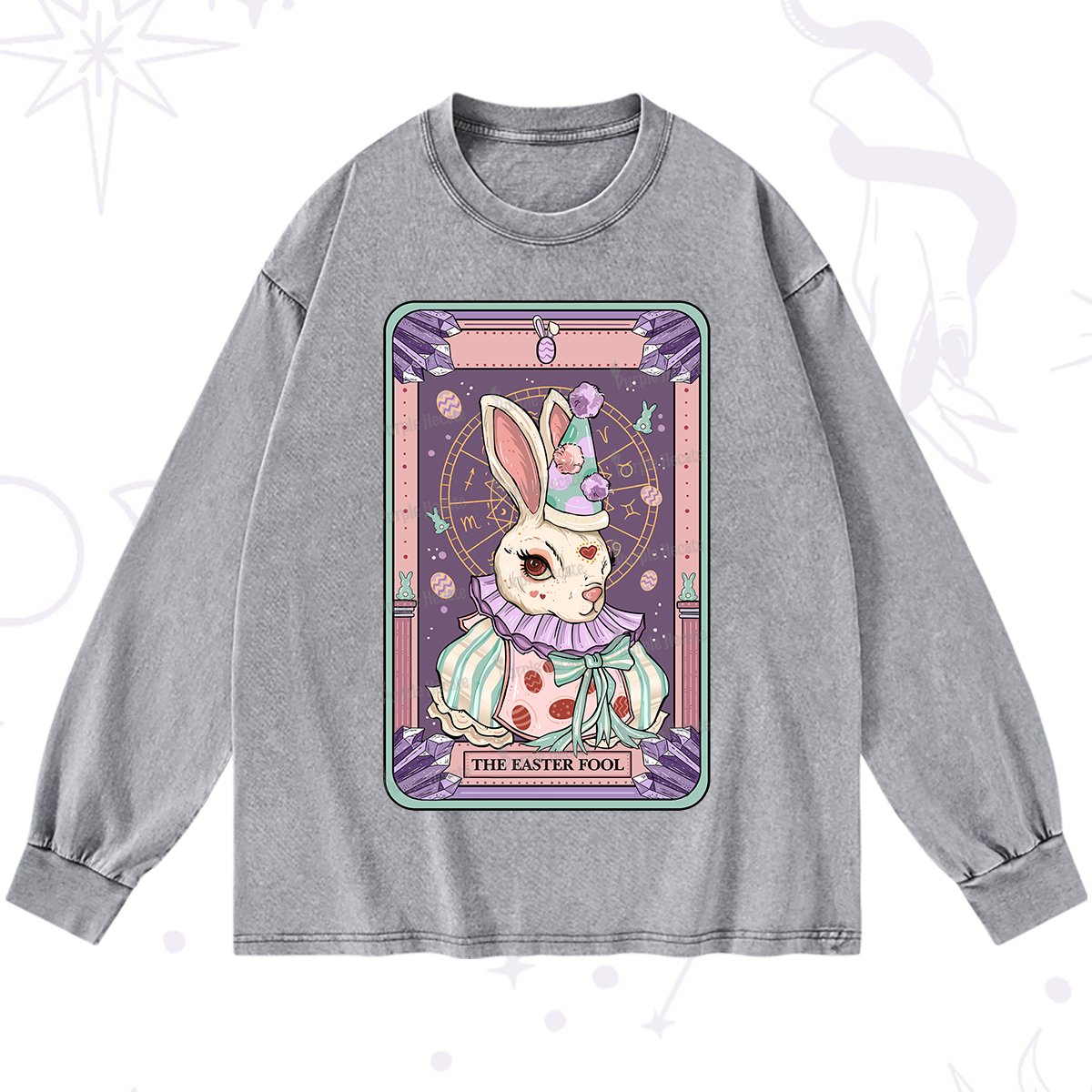 Purplehecate The Easter Fool Tarot Washed Long Sleeve Shirt