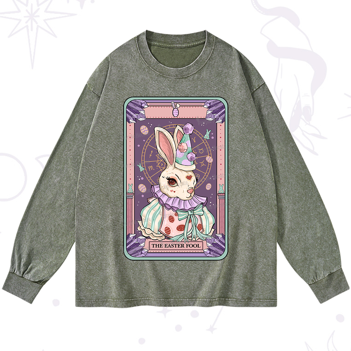 Purplehecate The Easter Fool Tarot Washed Long Sleeve Shirt