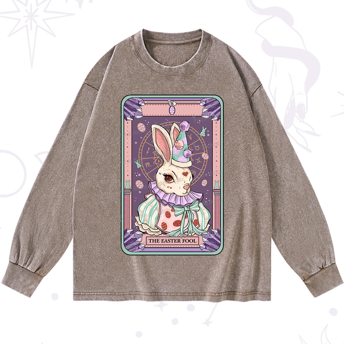 Purplehecate The Easter Fool Tarot Washed Long Sleeve Shirt