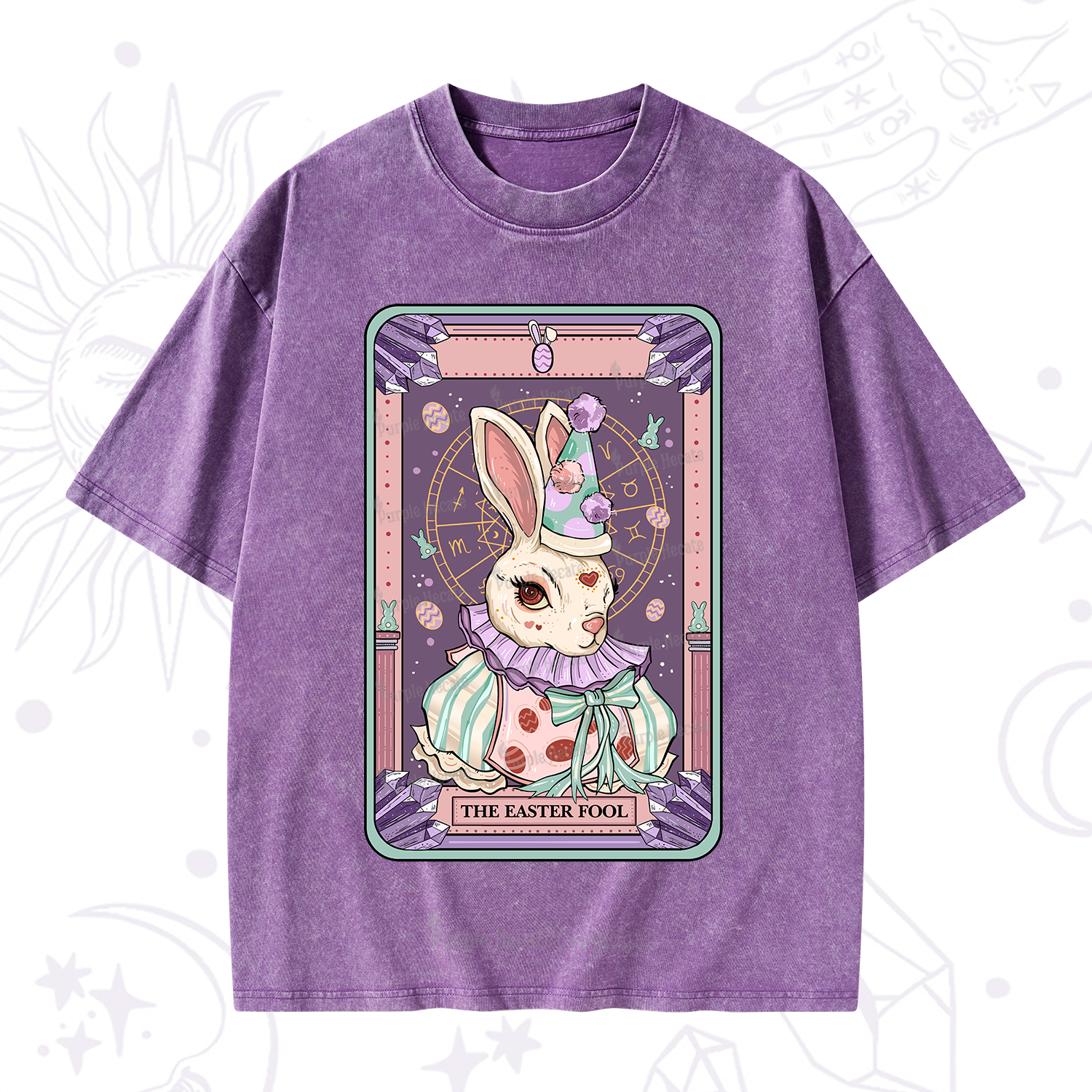 Purplehecate The Easter Fool Tarot Washed T-Shirt