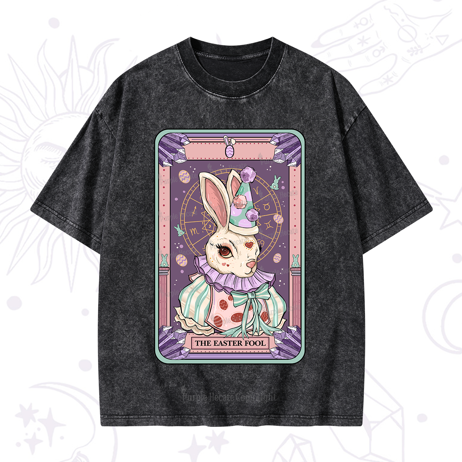 Purplehecate The Easter Fool Tarot Washed T-Shirt
