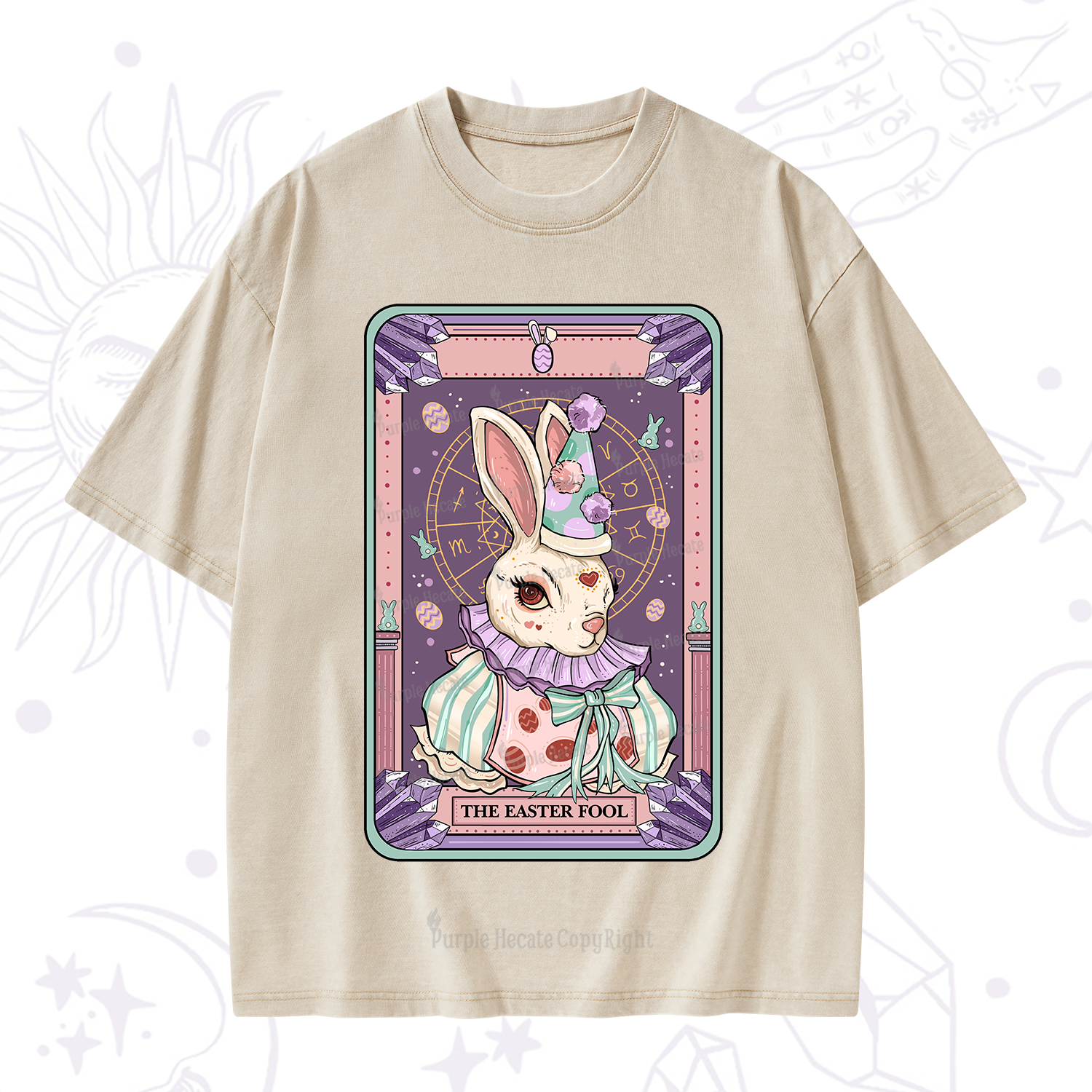 Purplehecate The Easter Fool Tarot Washed T-Shirt