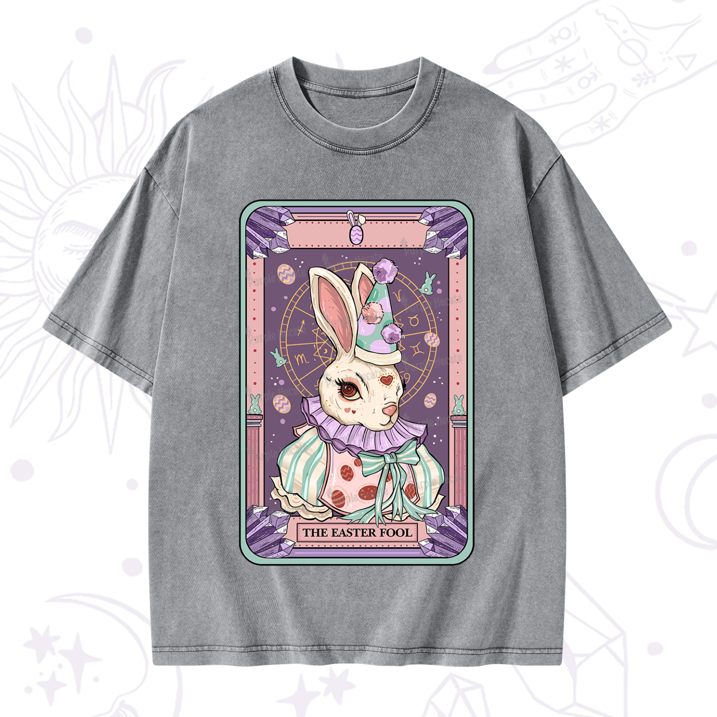 Purplehecate The Easter Fool Tarot Washed T-Shirt