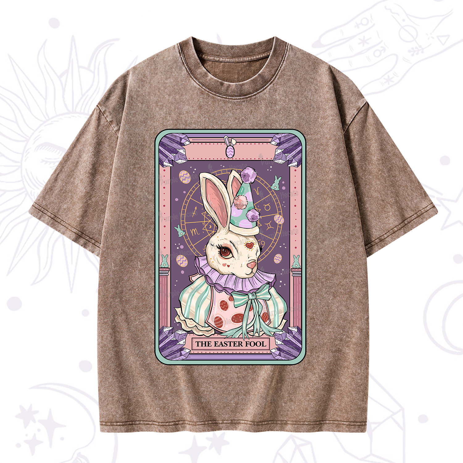 Purplehecate The Easter Fool Tarot Washed T-Shirt