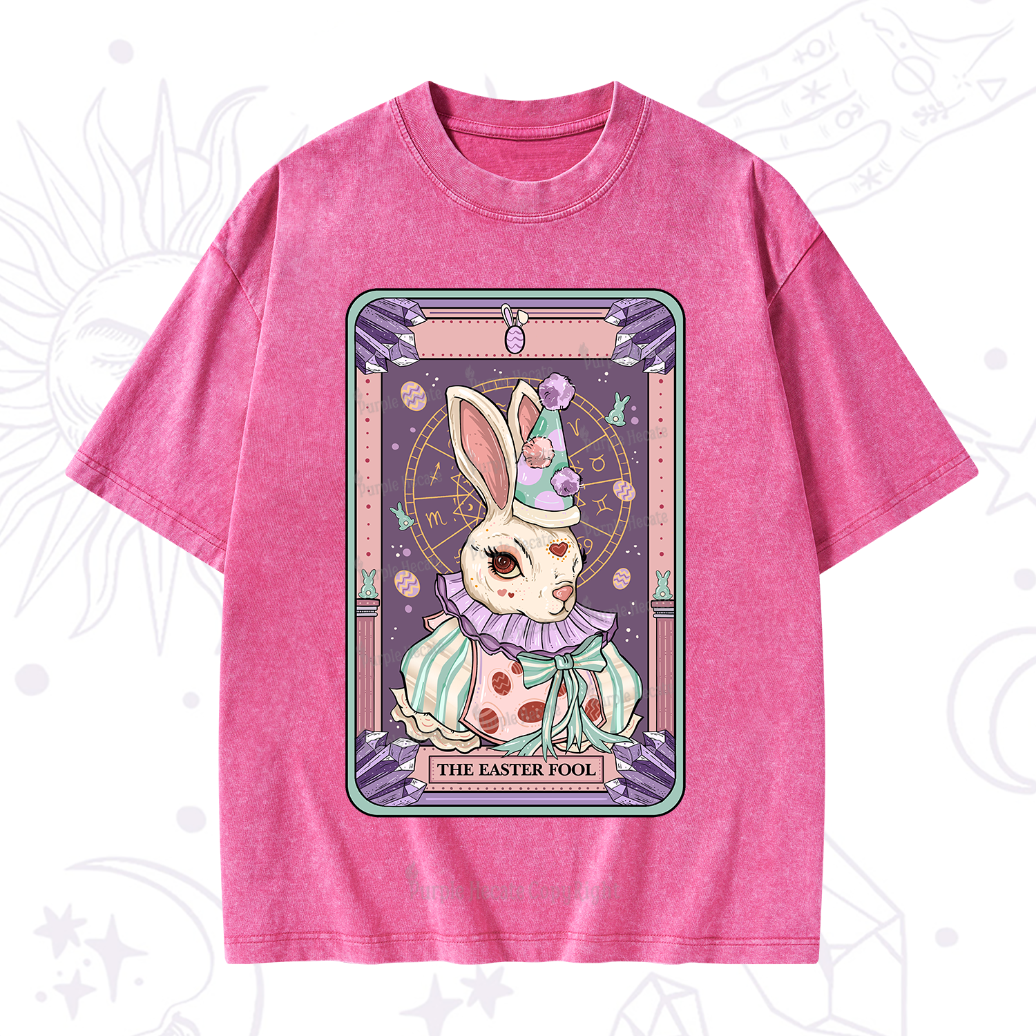 Purplehecate The Easter Fool Tarot Washed T-Shirt