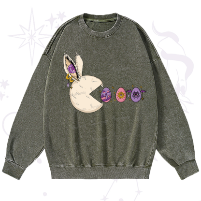 Purplehecate Egg Hunter Bunny Easter Washed Sweatshirt