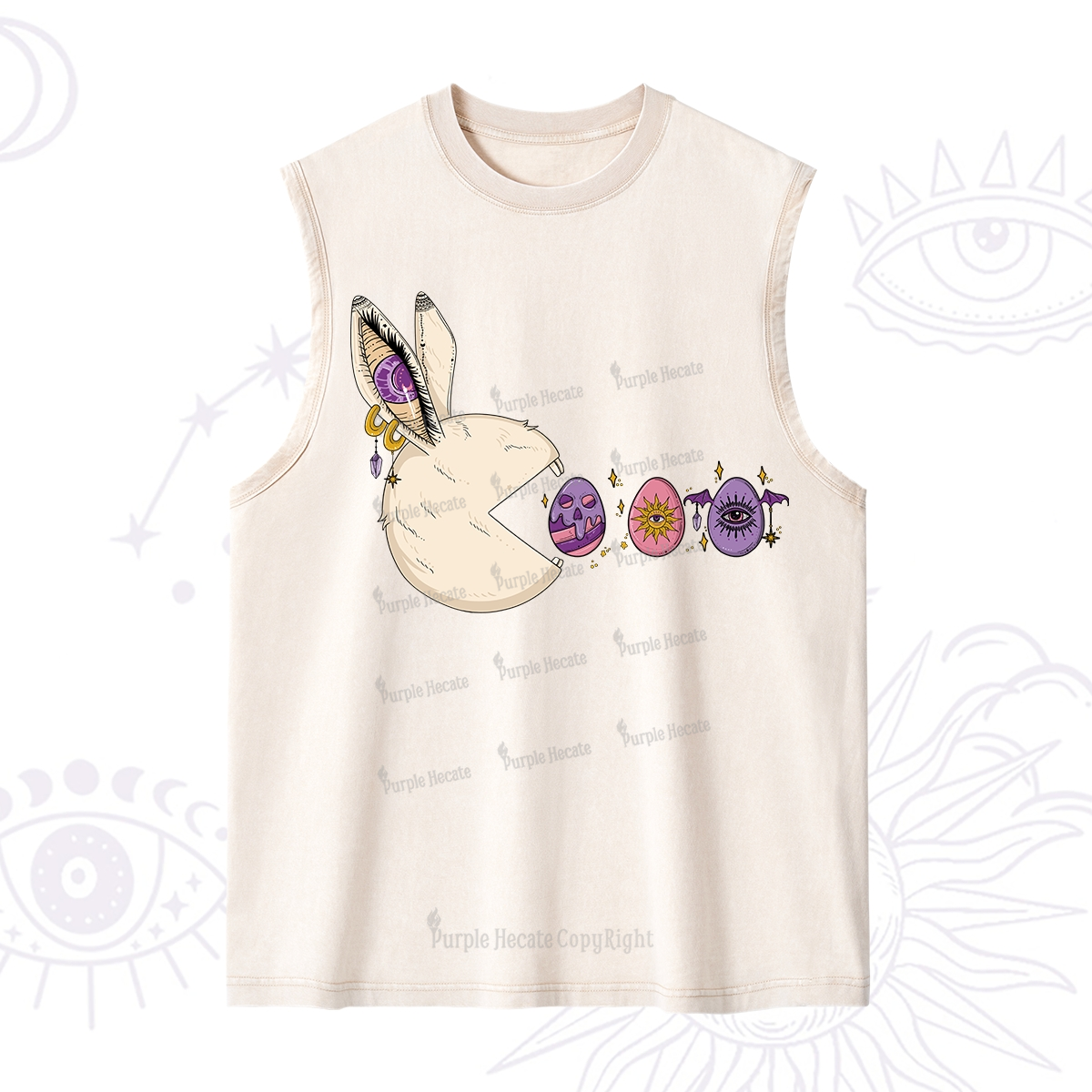 Purplehecate Egg Hunter Bunny Easter Washed Tank
