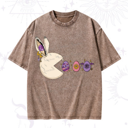 Purplehecate Egg Hunter Bunny Easter Washed T-Shirt