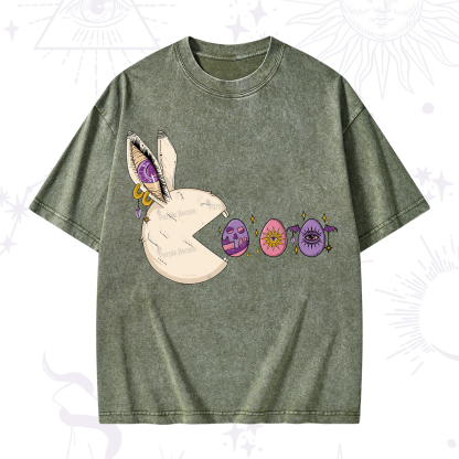 Purplehecate Egg Hunter Bunny Easter Washed T-Shirt