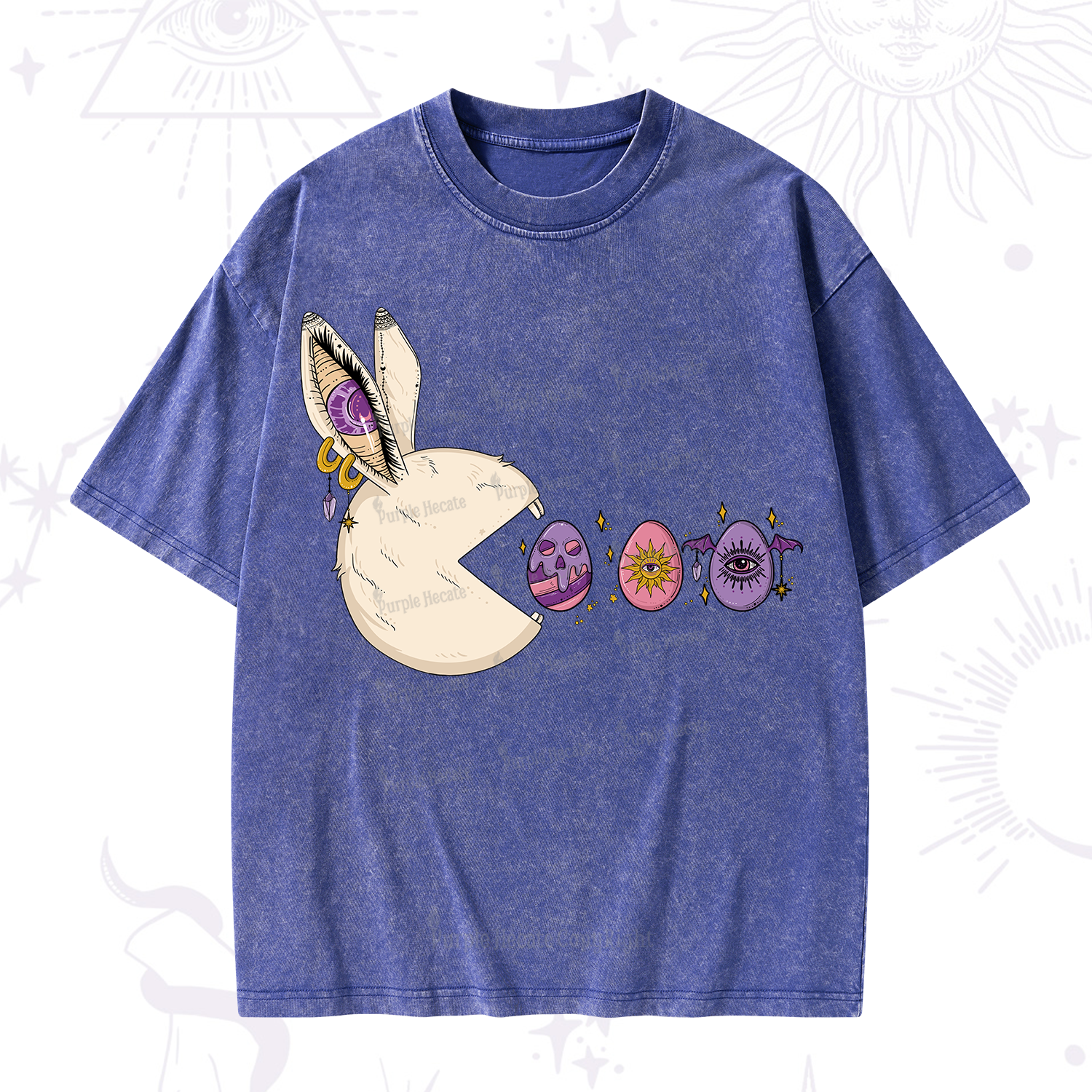 Purplehecate Egg Hunter Bunny Easter Washed T-Shirt