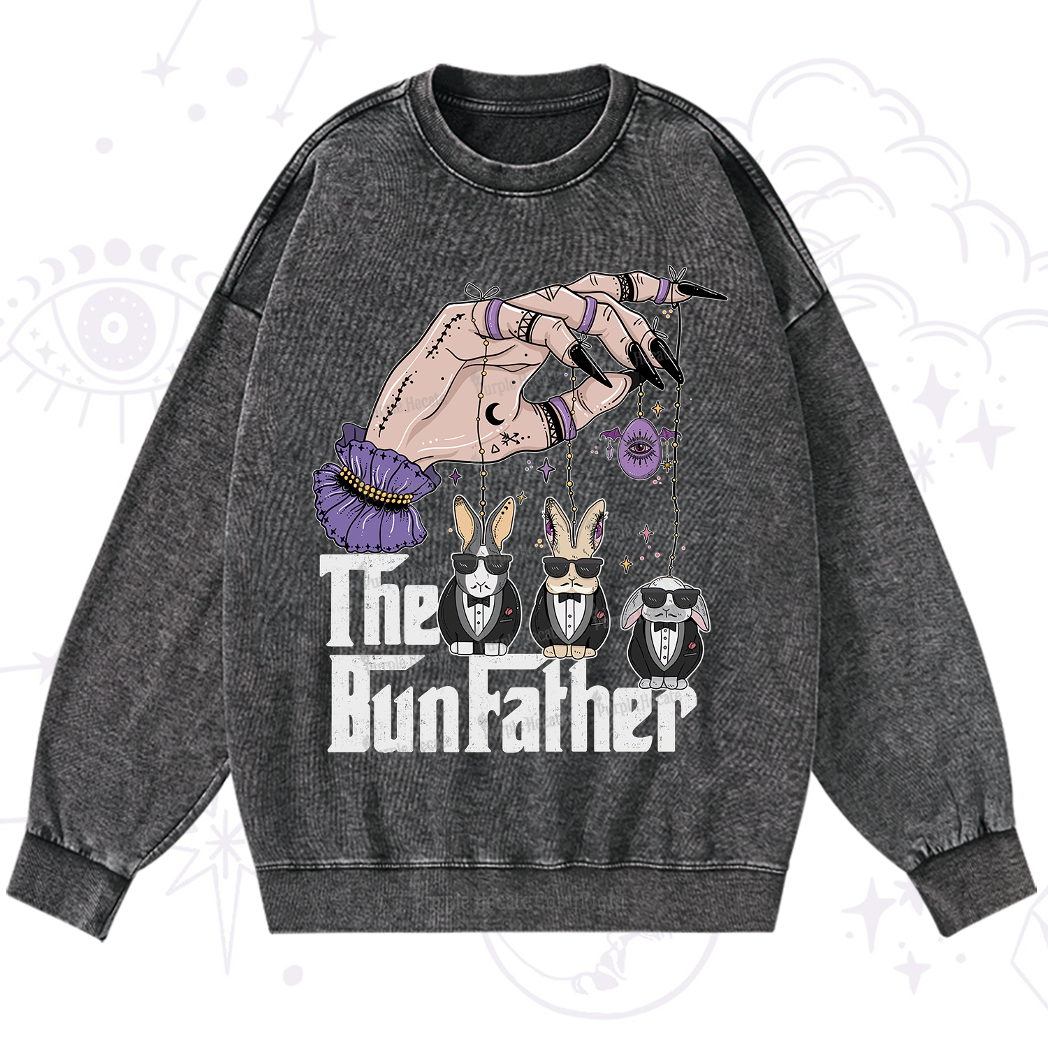 Purplehecate The Bunfather Easter Washed Sweatshirt