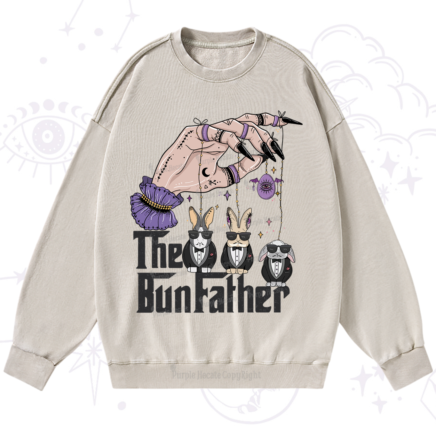 Purplehecate The Bunfather Easter Washed Sweatshirt
