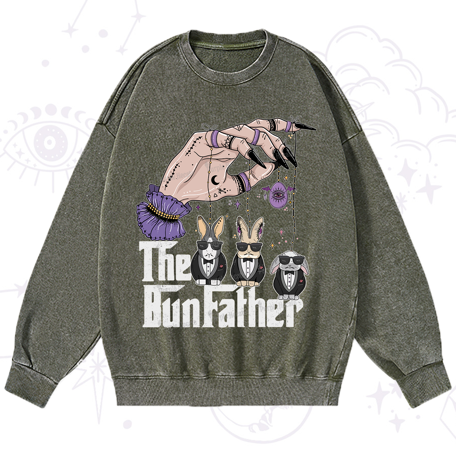 Purplehecate The Bunfather Easter Washed Sweatshirt