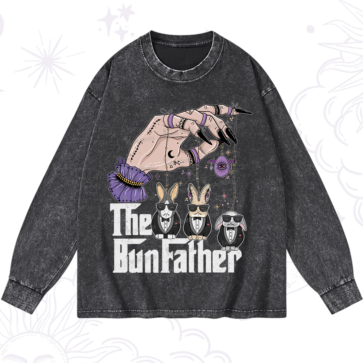 Purplehecate The Bunfather Easter Washed Long Sleeve Shirt