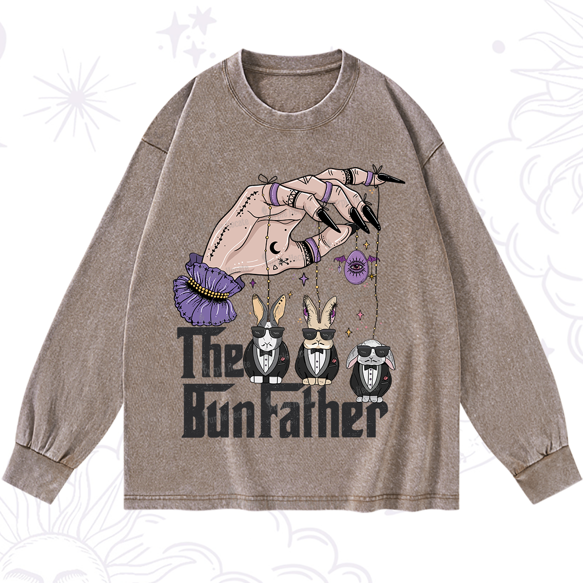 Purplehecate The Bunfather Easter Washed Long Sleeve Shirt