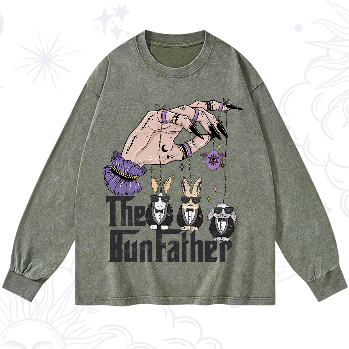 Purplehecate The Bunfather Easter Washed Long Sleeve Shirt