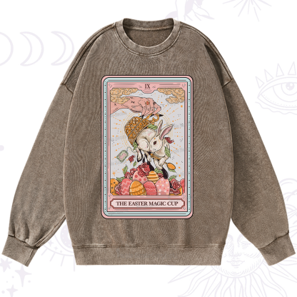 Purplehecate The Easter Magic Cup Tarot Washed Sweatshirt