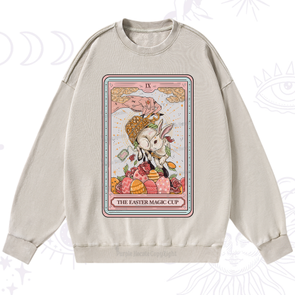 Purplehecate The Easter Magic Cup Tarot Washed Sweatshirt