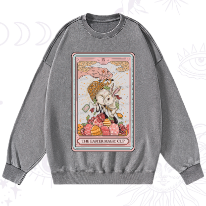 Purplehecate The Easter Magic Cup Tarot Washed Sweatshirt