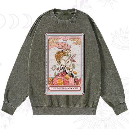Purplehecate The Easter Magic Cup Tarot Washed Sweatshirt