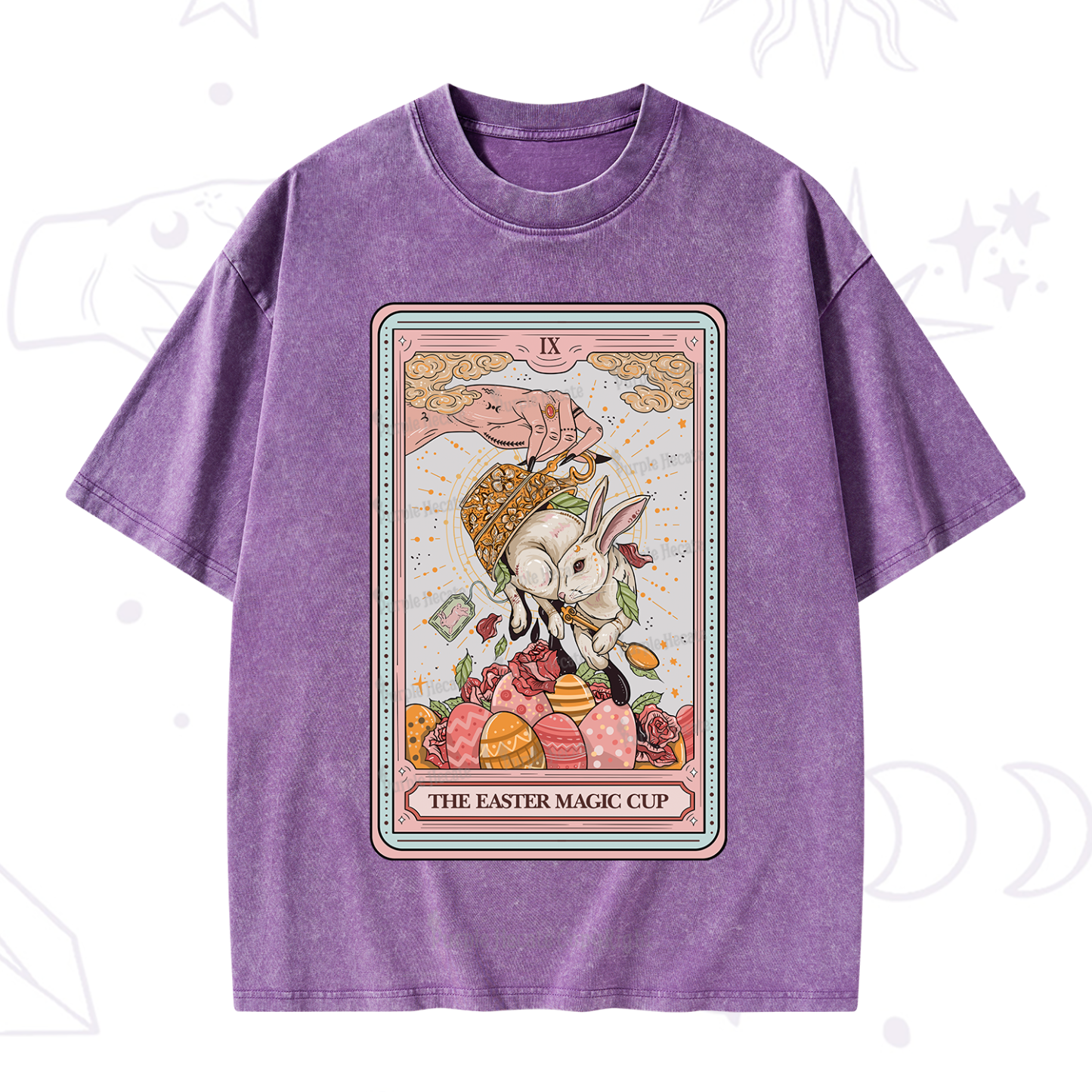 Purplehecate The Easter Magic Cup Tarot Washed T-Shirt
