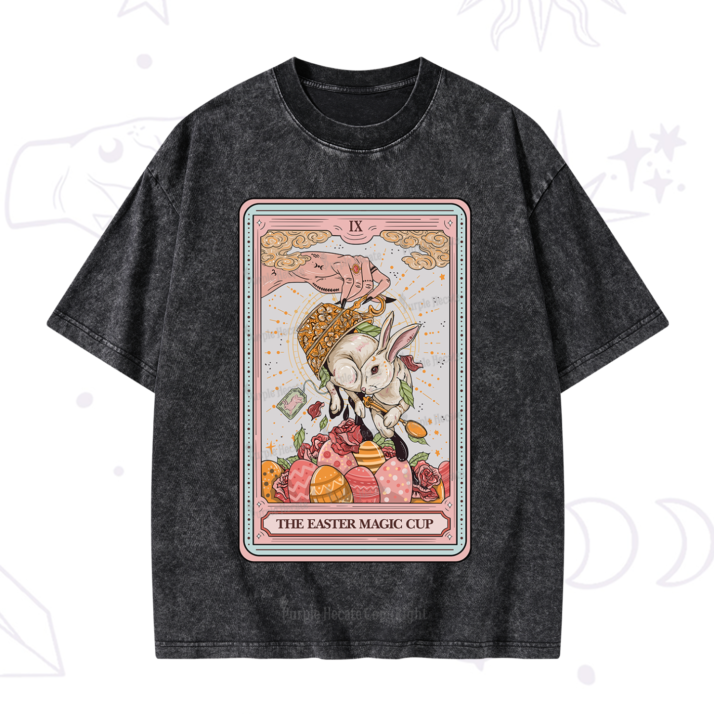 Purplehecate The Easter Magic Cup Tarot Washed T-Shirt