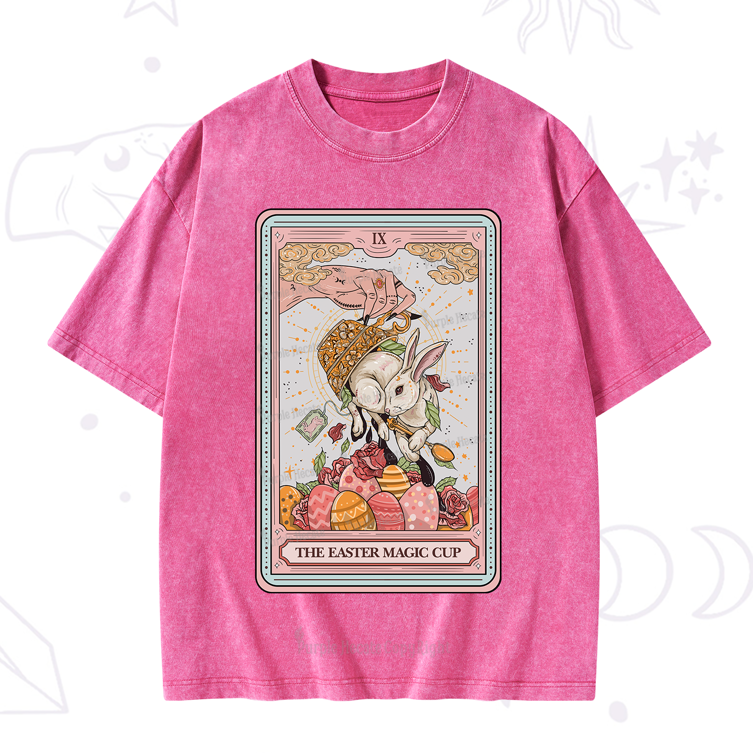 Purplehecate The Easter Magic Cup Tarot Washed T-Shirt