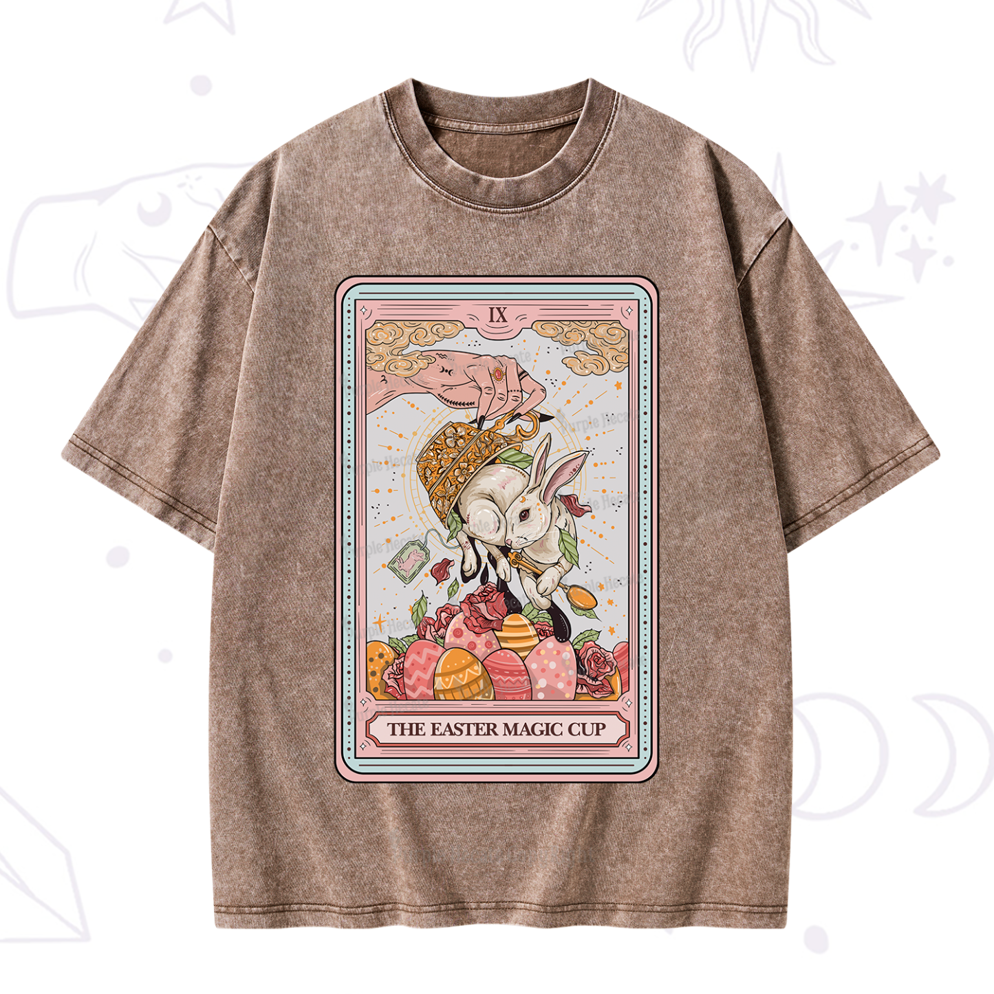 Purplehecate The Easter Magic Cup Tarot Washed T-Shirt
